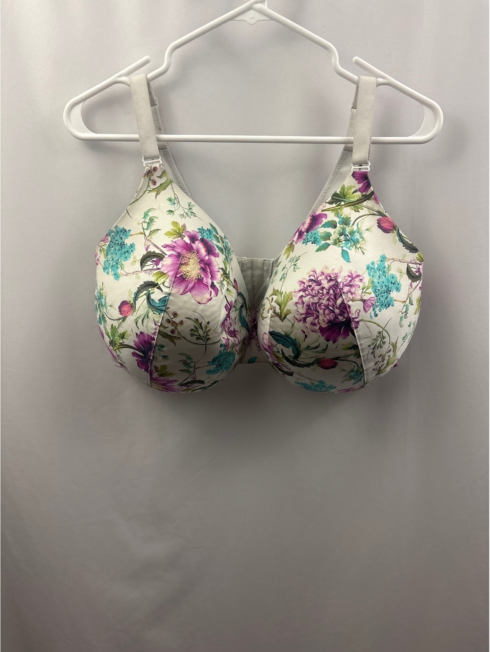 Cacique Back Smoother Lightly Lines Full Coverage 40H Bra Floral